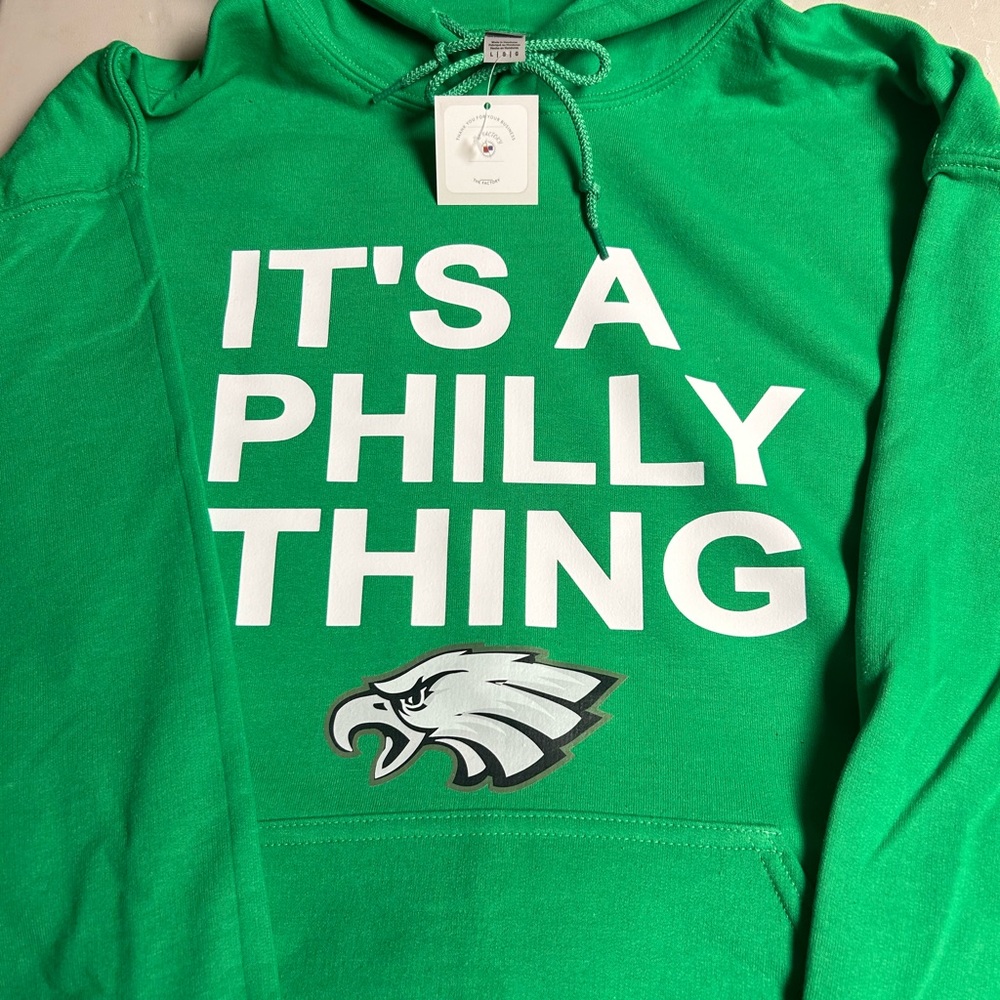 New Eagles 2023 Kelly Green Hoodie. Available in all sizes